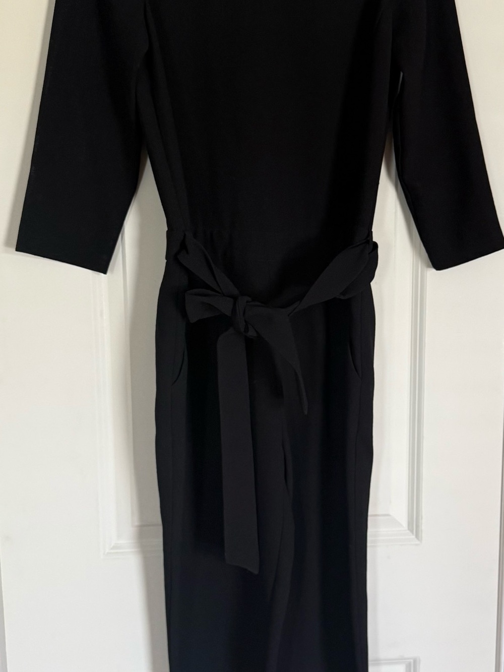MADEWELL Classic Black Tie-Waist Jumpsuit with Zip Back
